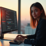 Future-Proof Your Career with Essential AI Automation Skills "A young professional sits confidently at a modern desk, poised to tackle complex challenges with AI automation skills in a well-lit office space."