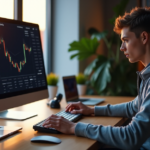 "Unlock Blockchain and Crypto Education: A Beginner's Guide to Analyzing Blockchain Projects and Building a Strong Foundation in Cryptocurrency Investing" "A young adult analyzes blockchain project data on a computer monitor while reviewing cryptocurrency charts on a tablet in a modern home office."