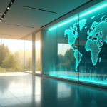 "Unlock Data Insights: The Role of AI in Environmental Sustainability and Analytics Excellence" "Image of a futuristic data center with AI-powered analytics system, displaying real-time environmental data in vibrant colors, set amidst a serene forest at dawn."