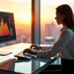 "Unlocking Business Insights: The Role of Data Science in Enhancing Customer Service with AI-Powered Analytics" "A young businesswoman sits confidently in front of a sleek glass desk, intensely analyzing data on a high-resolution touchscreen monitor with AI-powered analytics software, exuding professionalism and determination."