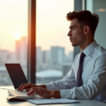 Incorporating Cybersecurity Training into Onboarding: A Proactive Approach to Protecting Your Business "A young professional sits attentively at a desk, focused on cybersecurity training with hands poised over a keyboard, conveying determination to future-proof skills."