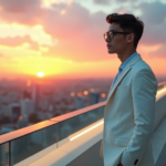 From Zero to Hero: Master Freelancing Strategies That Drive Long-Term Career Success "A young professional stands confidently on a rooftop at sunset, symbolizing career success and AI automation skills in action."