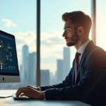 "Master the Ultimate Roadmap to Online Development Success with AI-Powered Automation Skills" "A young professional sits confidently at a minimalist desk, gazing intently at a 4K monitor displaying an intricate roadmap of interconnected nodes representing online development success strategy with AI Automation Skills."