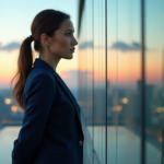 "Career Advancement Strategies: Overcoming Career Plateaus with AI-Powered Growth" "A young professional woman stands confidently in front of a futuristic cityscape at dusk, exuding determination and poise as she prepares to acquire future-proof skills."