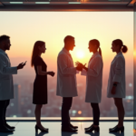 The Heroes of Everyday Tech: Mastering AI-Powered Automation for a Smarter Future "Group of five diverse individuals from various AI automation fields collaborate in a futuristic laboratory setting with cityscape views."