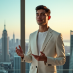 Career Advancement Strategies: Mastering Soft Skills for Future-Ready Careers A young professional stands confidently in front of a cityscape at sunrise, conveying determination and focus on mastering soft skills for future success amidst AI automation advancements.