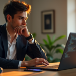 "A young professional sits confidently at a desk, coding on their laptop with AI automation skills in focus."