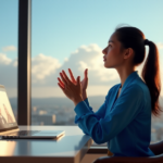 Achieve Seamless Team Collaboration Without Being In the Same Room with Essential Remote Work Skills "A woman in a modern home office setting, using remote work technology to collaborate with colleagues, showcasing future-proof skills."